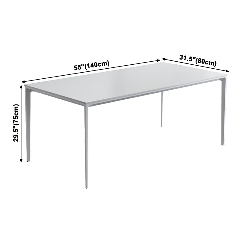 Industrial Rectangle White Dining Table Sintered Stone Standard Dining Table for Kitchen Clearhalo ' dining_table' 'Dining Tables & Seating' 'Dining Tables' 'Furniture' 'furniture_dining_table' 'Kitchen & Dining Furniture' 'kitchen&dining_furn' 'kitchen' 'kitchen_dining_table' 3900409