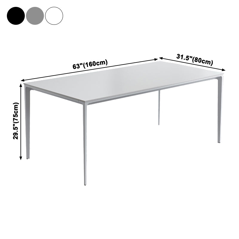 Industrial Rectangle White Dining Table Sintered Stone Standard Dining Table for Kitchen Clearhalo ' dining_table' 'Dining Tables & Seating' 'Dining Tables' 'Furniture' 'furniture_dining_table' 'Kitchen & Dining Furniture' 'kitchen&dining_furn' 'kitchen' 'kitchen_dining_table' 3900411