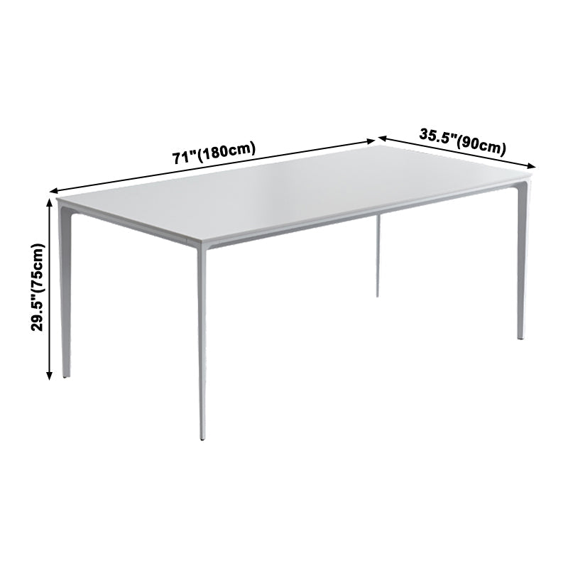 Industrial Rectangle White Dining Table Sintered Stone Standard Dining Table for Kitchen Clearhalo ' dining_table' 'Dining Tables & Seating' 'Dining Tables' 'Furniture' 'furniture_dining_table' 'Kitchen & Dining Furniture' 'kitchen&dining_furn' 'kitchen' 'kitchen_dining_table' 3900413