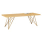 Traditional Luxury Rectangle Dining Room Table Pine Solid Wood Table with 4 Metal Legs for Home Gold Without Chairs Clearhalo ' dining_table' 'Dining Tables & Seating' 'Dining Tables' 'furn' 'furn_dining_table' 'Furniture' 'furniture_dining_table' 'Kitchen & Dining Furniture' 'kitchen&dining_furn' 'kitchen' 'kitchen_dining_table' 3900416