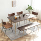 Rectangle Solid Oakwood Brown Tone Dining Table Industrial 4 Legs Table for Dining Room Clearhalo ' dining_table' 'Dining Tables & Seating' 'Dining Tables' 'furn' 'furn_dining_table' 'Furniture' 'furniture_dining_table' 'Kitchen & Dining Furniture' 'kitchen&dining_furn' 'kitchen' 'kitchen_dining_table' 3900461