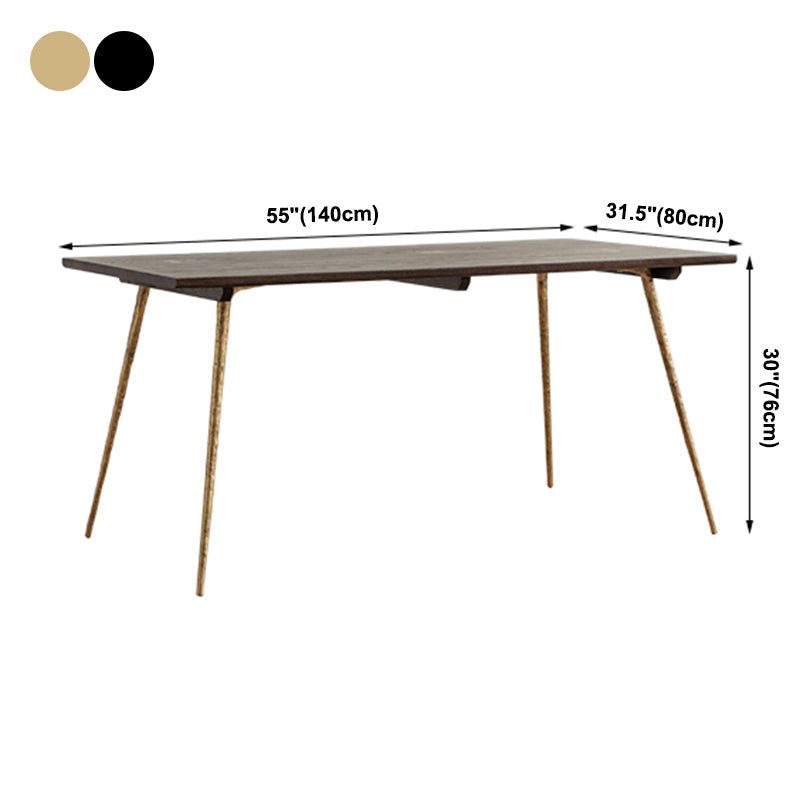 Rectangle Solid Oakwood Brown Tone Dining Table Industrial 4 Legs Table for Dining Room Clearhalo ' dining_table' 'Dining Tables & Seating' 'Dining Tables' 'furn' 'furn_dining_table' 'Furniture' 'furniture_dining_table' 'Kitchen & Dining Furniture' 'kitchen&dining_furn' 'kitchen' 'kitchen_dining_table' 3900465