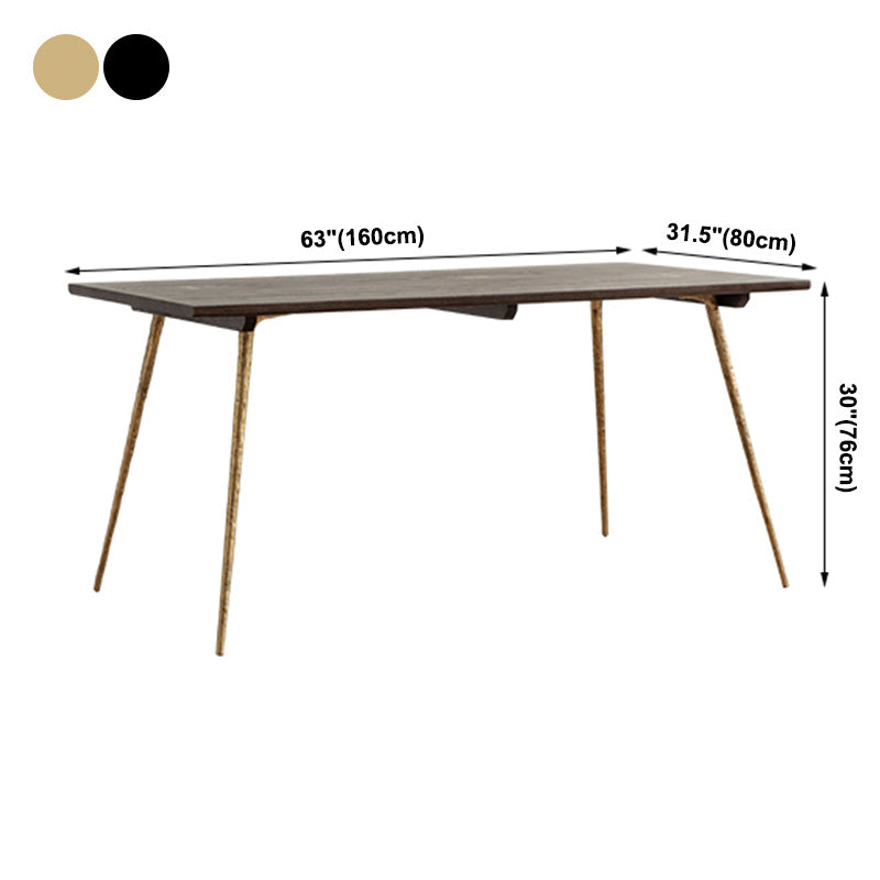 Rectangle Solid Oakwood Brown Tone Dining Table Industrial 4 Legs Table for Dining Room Clearhalo ' dining_table' 'Dining Tables & Seating' 'Dining Tables' 'furn' 'furn_dining_table' 'Furniture' 'furniture_dining_table' 'Kitchen & Dining Furniture' 'kitchen&dining_furn' 'kitchen' 'kitchen_dining_table' 3900466