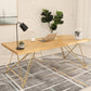 Traditional Luxury Rectangle Dining Room Table Pine Solid Wood Table with 4 Gold Legs Clearhalo ' dining_table' 'Dining Tables & Seating' 'Dining Tables' 'furn' 'furn_dining_table' 'Furniture' 'furniture_dining_table' 'Kitchen & Dining Furniture' 'kitchen&dining_furn' 'kitchen' 'kitchen_dining_table' 3900468