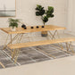 Traditional Luxury Rectangle Dining Room Table Pine Solid Wood Table with 4 Gold Legs Clearhalo ' dining_table' 'Dining Tables & Seating' 'Dining Tables' 'furn' 'furn_dining_table' 'Furniture' 'furniture_dining_table' 'Kitchen & Dining Furniture' 'kitchen&dining_furn' 'kitchen' 'kitchen_dining_table' 3900470