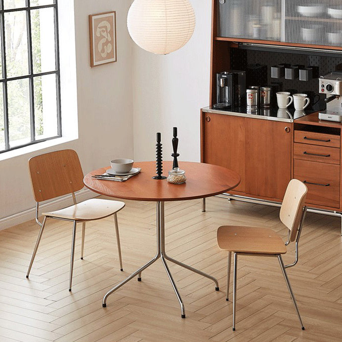 Contemporary Round 4-foot Home Furniture Solid Wood Dining Room Collection Clearhalo ' dining_table' 'Dining Tables & Seating' 'Dining Tables' 'furn' 'furn_dining_table' 'Furniture' 'furniture_dining_table' 'Kitchen & Dining Furniture' 'kitchen&dining_furn' 'kitchen' 'kitchen_dining_table' 3900493