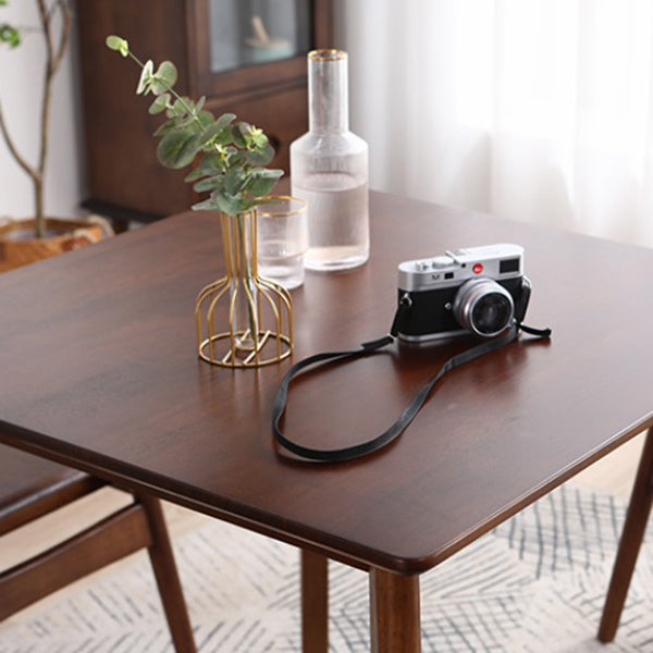 Square Shape Industrial Dining Table Wood Color Fixed Table with Rubberwood Solid Wood Clearhalo ' dining_table' 'Dining Tables & Seating' 'Dining Tables' 'furn' 'furn_dining_table' 'Furniture' 'furniture_dining_table' 'Kitchen & Dining Furniture' 'kitchen&dining_furn' 'kitchen' 'kitchen_dining_table' 3900511