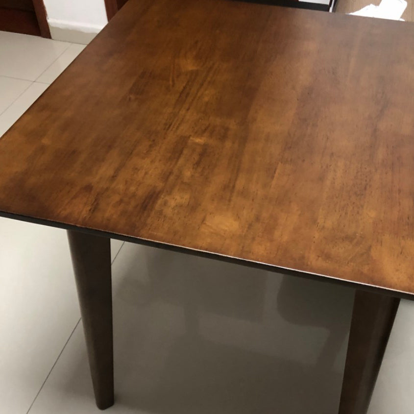 Square Shape Industrial Dining Table Wood Color Fixed Table with Rubberwood Solid Wood Clearhalo ' dining_table' 'Dining Tables & Seating' 'Dining Tables' 'furn' 'furn_dining_table' 'Furniture' 'furniture_dining_table' 'Kitchen & Dining Furniture' 'kitchen&dining_furn' 'kitchen' 'kitchen_dining_table' 3900512
