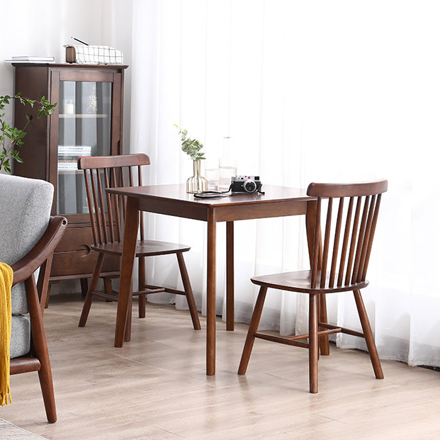 Square Shape Industrial Dining Table Wood Color Fixed Table with Rubberwood Solid Wood Clearhalo ' dining_table' 'Dining Tables & Seating' 'Dining Tables' 'furn' 'furn_dining_table' 'Furniture' 'furniture_dining_table' 'Kitchen & Dining Furniture' 'kitchen&dining_furn' 'kitchen' 'kitchen_dining_table' 3900514