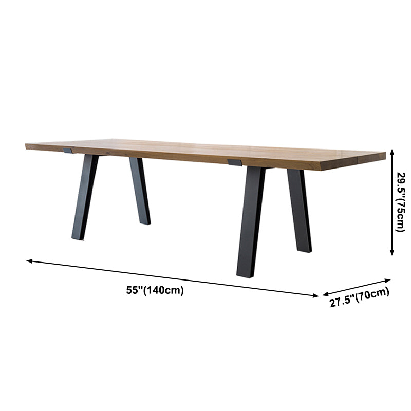 Traditional Luxury Rectangle Dining Room Table Pine Solid Wood Table with 4 Black Legs Clearhalo ' dining_table' 'Dining Tables & Seating' 'Dining Tables' 'furn' 'furn_dining_table' 'Furniture' 'furniture_dining_table' 'Kitchen & Dining Furniture' 'kitchen&dining_furn' 'kitchen' 'kitchen_dining_table' 3900541