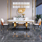 Traditional Luxury Sintered Stone Top Dining Table Rectangle Table with Metal Pedestal Clearhalo ' dining_table' 'Dining Tables & Seating' 'Dining Tables' 'furn' 'furn_dining_table' 'Furniture' 'furniture_dining_table' 'Kitchen & Dining Furniture' 'kitchen&dining_furn' 'kitchen' 'kitchen_dining_table' 3900569