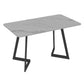 Metal Industrial Rectangle Dining Table Sintered Stone Table with Sled Base White Without Chairs Clearhalo ' dining_table' 'Dining Tables & Seating' 'Dining Tables' 'furn' 'furn_dining_table' 'Furniture' 'furniture_dining_table' 'Kitchen & Dining Furniture' 'kitchen&dining_furn' 'kitchen' 'kitchen_dining_table' 3900574