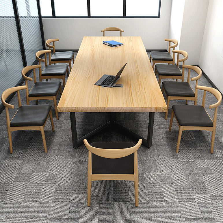 Metal Industrial Rectangle Dining Table Solid Wood Top Table for Kitchen and Dining Room Clearhalo ' dining_table' 'Dining Tables & Seating' 'Dining Tables' 'furn' 'furn_dining_table' 'Furniture' 'furniture_dining_table' 'Kitchen & Dining Furniture' 'kitchen&dining_furn' 'kitchen' 'kitchen_dining_table' 3900592