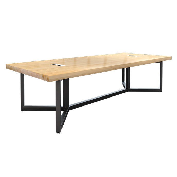 Metal Industrial Rectangle Dining Table Solid Wood Top Table for Kitchen and Dining Room Without Chairs Clearhalo ' dining_table' 'Dining Tables & Seating' 'Dining Tables' 'furn' 'furn_dining_table' 'Furniture' 'furniture_dining_table' 'Kitchen & Dining Furniture' 'kitchen&dining_furn' 'kitchen' 'kitchen_dining_table' 3900593