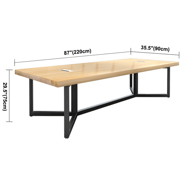 Metal Industrial Rectangle Dining Table Solid Wood Top Table for Kitchen and Dining Room Clearhalo ' dining_table' 'Dining Tables & Seating' 'Dining Tables' 'furn' 'furn_dining_table' 'Furniture' 'furniture_dining_table' 'Kitchen & Dining Furniture' 'kitchen&dining_furn' 'kitchen' 'kitchen_dining_table' 3900604