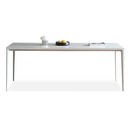 Metal Contemporary Rectangular Dining Table White Sintered Stone Table with Metal Legs White Clearhalo ' dining_table' 'Dining Tables & Seating' 'Dining Tables' 'Furniture' 'furniture_dining_table' 'Kitchen & Dining Furniture' 'kitchen&dining_furn' 'kitchen' 'kitchen_dining_table' 3900610