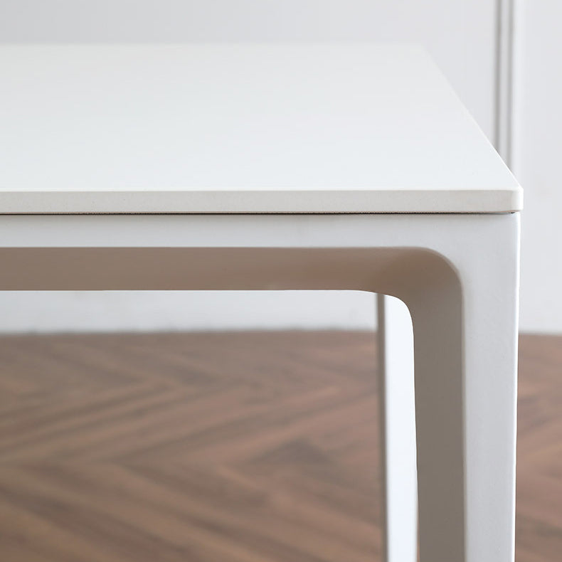 Metal Contemporary Rectangular Dining Table White Sintered Stone Table with Metal Legs Clearhalo ' dining_table' 'Dining Tables & Seating' 'Dining Tables' 'Furniture' 'furniture_dining_table' 'Kitchen & Dining Furniture' 'kitchen&dining_furn' 'kitchen' 'kitchen_dining_table' 3900612