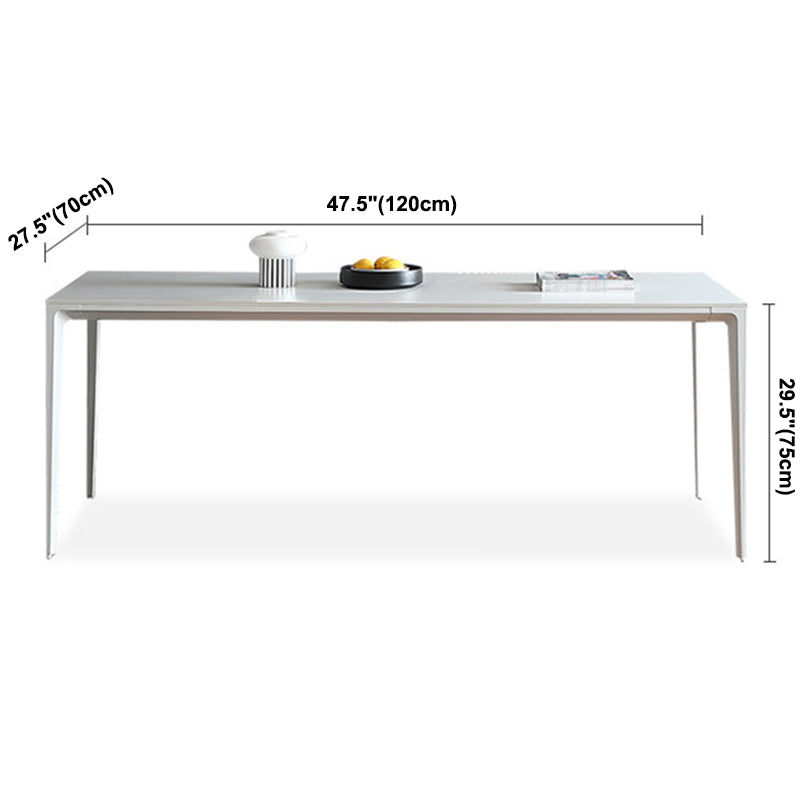Metal Contemporary Rectangular Dining Table White Sintered Stone Table with Metal Legs Clearhalo ' dining_table' 'Dining Tables & Seating' 'Dining Tables' 'Furniture' 'furniture_dining_table' 'Kitchen & Dining Furniture' 'kitchen&dining_furn' 'kitchen' 'kitchen_dining_table' 3900616
