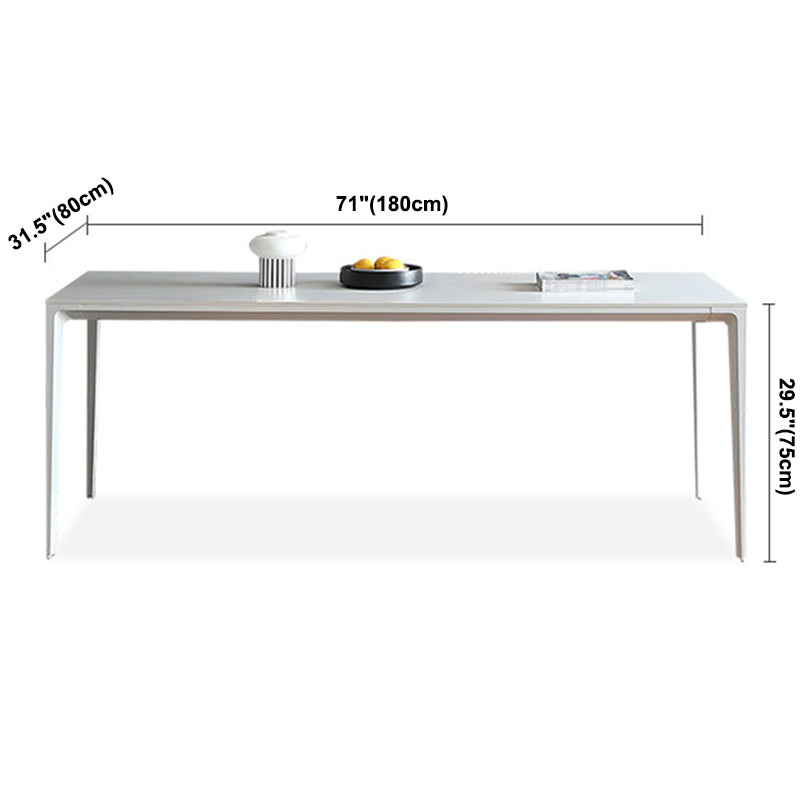 Metal Contemporary Rectangular Dining Table White Sintered Stone Table with Metal Legs Clearhalo ' dining_table' 'Dining Tables & Seating' 'Dining Tables' 'Furniture' 'furniture_dining_table' 'Kitchen & Dining Furniture' 'kitchen&dining_furn' 'kitchen' 'kitchen_dining_table' 3900621
