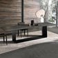 Metal Contemporary Rectangular Dining Table Sintered Stone Table with Trestle Clearhalo ' dining_table' 'Dining Tables & Seating' 'Dining Tables' 'furn' 'furn_dining_table' 'Furniture' 'furniture_dining_table' 'Kitchen & Dining Furniture' 'kitchen&dining_furn' 'kitchen' 'kitchen_dining_table' 3900646