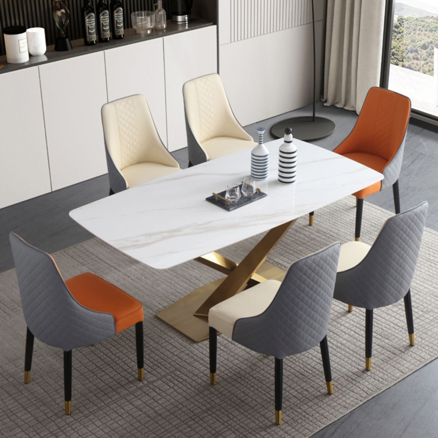 Rectangle Dining Table Traditional Luxury Dinner Room Stone Table for Home Clearhalo ' dining_table' 'Dining Tables & Seating' 'Dining Tables' 'furn' 'furn_dining_table' 'Furniture' 'furniture_dining_table' 'Kitchen & Dining Furniture' 'kitchen&dining_furn' 'kitchen' 'kitchen_dining_table' 3900653