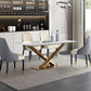 Rectangle Dining Table Traditional Luxury Dinner Room Stone Table for Home Clearhalo ' dining_table' 'Dining Tables & Seating' 'Dining Tables' 'furn' 'furn_dining_table' 'Furniture' 'furniture_dining_table' 'Kitchen & Dining Furniture' 'kitchen&dining_furn' 'kitchen' 'kitchen_dining_table' 3900655