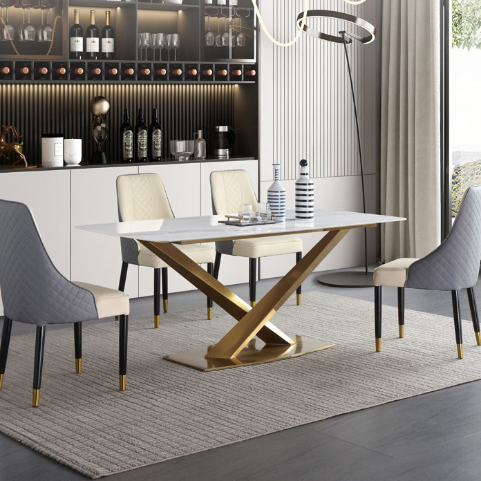 Rectangle Dining Table Traditional Luxury Dinner Room Stone Table for Home Clearhalo ' dining_table' 'Dining Tables & Seating' 'Dining Tables' 'furn' 'furn_dining_table' 'Furniture' 'furniture_dining_table' 'Kitchen & Dining Furniture' 'kitchen&dining_furn' 'kitchen' 'kitchen_dining_table' 3900655