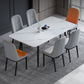 Simplicity Style Home Sintered Stone Dining Table 4 Legs Carbon Steel Base Rectangle Table Clearhalo ' dining_table' 'Dining Tables & Seating' 'Dining Tables' 'furn' 'furn_dining_table' 'Furniture' 'furniture_dining_table' 'Kitchen & Dining Furniture' 'kitchen&dining_furn' 'kitchen' 'kitchen_dining_table' 3900667