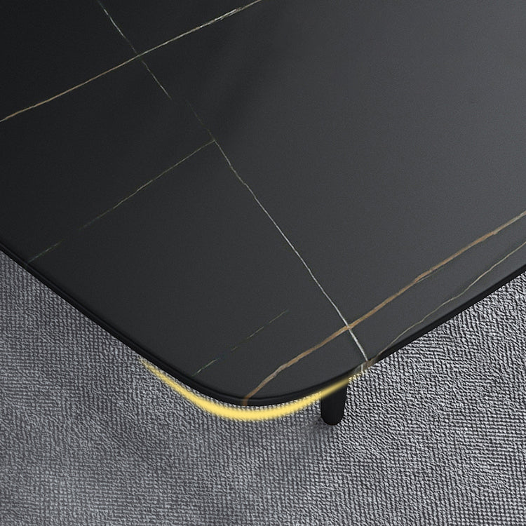 Simplicity Style Home Sintered Stone Dining Table 4 Legs Carbon Steel Base Rectangle Table Clearhalo ' dining_table' 'Dining Tables & Seating' 'Dining Tables' 'furn' 'furn_dining_table' 'Furniture' 'furniture_dining_table' 'Kitchen & Dining Furniture' 'kitchen&dining_furn' 'kitchen' 'kitchen_dining_table' 3900674