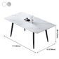 Simplicity Style Home Sintered Stone Dining Table 4 Legs Carbon Steel Base Rectangle Table Clearhalo ' dining_table' 'Dining Tables & Seating' 'Dining Tables' 'furn' 'furn_dining_table' 'Furniture' 'furniture_dining_table' 'Kitchen & Dining Furniture' 'kitchen&dining_furn' 'kitchen' 'kitchen_dining_table' 3900683