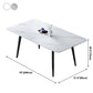 Simplicity Style Home Sintered Stone Dining Table 4 Legs Carbon Steel Base Rectangle Table Clearhalo ' dining_table' 'Dining Tables & Seating' 'Dining Tables' 'furn' 'furn_dining_table' 'Furniture' 'furniture_dining_table' 'Kitchen & Dining Furniture' 'kitchen&dining_furn' 'kitchen' 'kitchen_dining_table' 3900684
