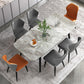 Metal Contemporary Rectangular Dining Table Sintered Stone Table with 4 Metal Legs Clearhalo ' dining_table' 'Dining Tables & Seating' 'Dining Tables' 'furn' 'furn_dining_table' 'Furniture' 'furniture_dining_table' 'Kitchen & Dining Furniture' 'kitchen&dining_furn' 'kitchen' 'kitchen_dining_table' 3900703