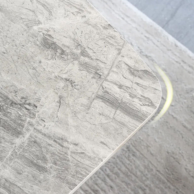 Metal Contemporary Rectangular Dining Table Sintered Stone Table with 4 Metal Legs Clearhalo ' dining_table' 'Dining Tables & Seating' 'Dining Tables' 'furn' 'furn_dining_table' 'Furniture' 'furniture_dining_table' 'Kitchen & Dining Furniture' 'kitchen&dining_furn' 'kitchen' 'kitchen_dining_table' 3900707