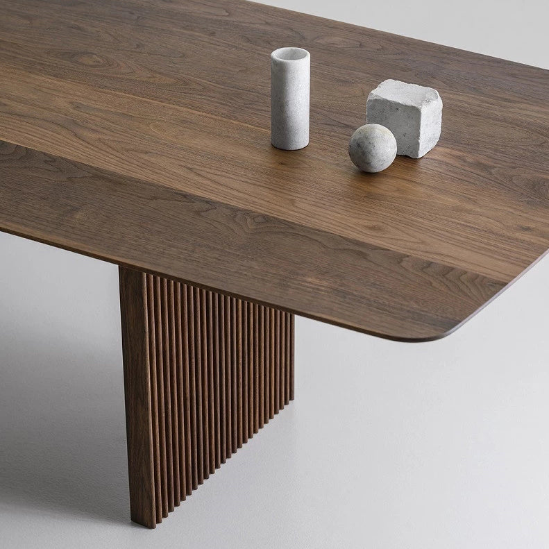 Rectangle Double Pedestal Modern Dining Table Wood Color Fixed Table with Solid Wood Clearhalo ' dining_table' 'Dining Tables & Seating' 'Dining Tables' 'furn' 'furn_dining_table' 'Furniture' 'furniture_dining_table' 'Kitchen & Dining Furniture' 'kitchen&dining_furn' 'kitchen' 'kitchen_dining_table' 3900737