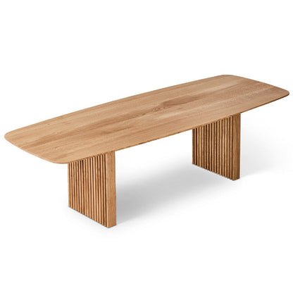 Rectangle Double Pedestal Modern Dining Table Wood Color Fixed Table with Solid Wood Natural Without Chairs Clearhalo ' dining_table' 'Dining Tables & Seating' 'Dining Tables' 'furn' 'furn_dining_table' 'Furniture' 'furniture_dining_table' 'Kitchen & Dining Furniture' 'kitchen&dining_furn' 'kitchen' 'kitchen_dining_table' 3900739