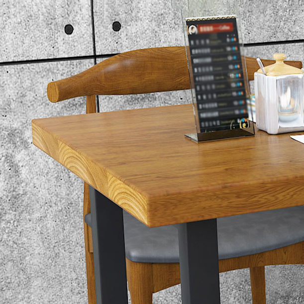 Rectangle Wood Color Dining Table Solid Wood Table with Double Pedestal Clearhalo ' dining_table' 'Dining Tables & Seating' 'Dining Tables' 'furn' 'furn_dining_table' 'Furniture' 'furniture_dining_table' 'Kitchen & Dining Furniture' 'kitchen&dining_furn' 'kitchen' 'kitchen_dining_table' 3900754