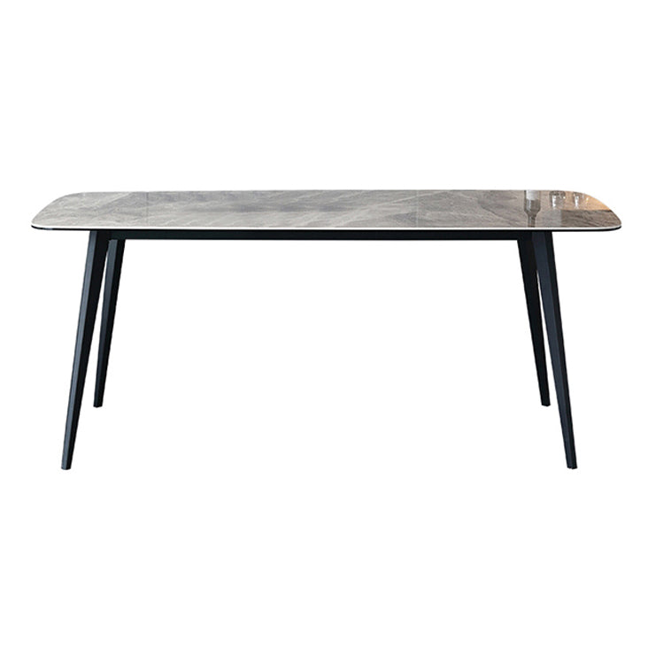 Industrial Style Sintered Stone Dining Table 4 Legs Carbon Steel Base Rectangle Table Without Chairs Clearhalo ' dining_table' 'Dining Tables & Seating' 'Dining Tables' 'furn' 'furn_dining_table' 'Furniture' 'furniture_dining_table' 'Kitchen & Dining Furniture' 'kitchen&dining_furn' 'kitchen' 'kitchen_dining_table' 3900777