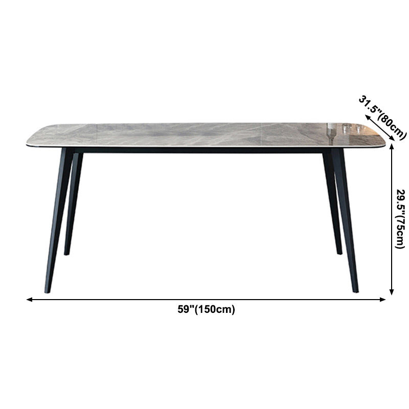 Industrial Style Sintered Stone Dining Table 4 Legs Carbon Steel Base Rectangle Table Clearhalo ' dining_table' 'Dining Tables & Seating' 'Dining Tables' 'furn' 'furn_dining_table' 'Furniture' 'furniture_dining_table' 'Kitchen & Dining Furniture' 'kitchen&dining_furn' 'kitchen' 'kitchen_dining_table' 3900785