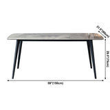 Industrial Style Sintered Stone Dining Table 4 Legs Carbon Steel Base Rectangle Table Clearhalo ' dining_table' 'Dining Tables & Seating' 'Dining Tables' 'furn' 'furn_dining_table' 'Furniture' 'furniture_dining_table' 'Kitchen & Dining Furniture' 'kitchen&dining_furn' 'kitchen' 'kitchen_dining_table' 3900785