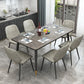 Metal Industrial Rectangle Table Sintered Stone Table for Kitchen and Dining Room Clearhalo ' dining_table' 'Dining Tables & Seating' 'Dining Tables' 'furn' 'furn_dining_table' 'Furniture' 'furniture_dining_table' 'Kitchen & Dining Furniture' 'kitchen&dining_furn' 'kitchen' 'kitchen_dining_table' 3900788