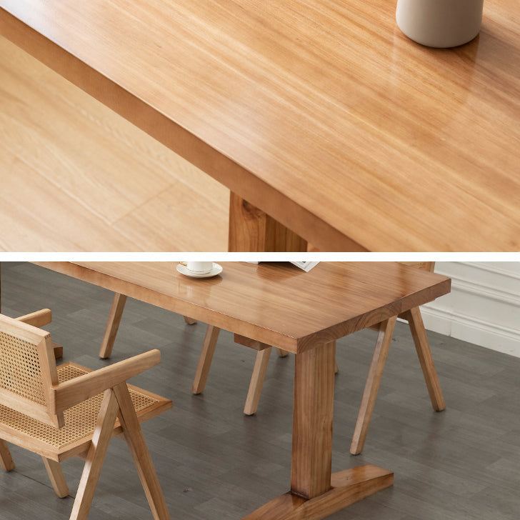 Rectangle Pine Wood Table Modern Double Pedestal Dining for Restaurant Clearhalo ' dining_table' 'Dining Tables & Seating' 'Dining Tables' 'furn' 'furn_dining_table' 'Furniture' 'furniture_dining_table' 'Kitchen & Dining Furniture' 'kitchen&dining_furn' 'kitchen' 'kitchen_dining_table' 3900814