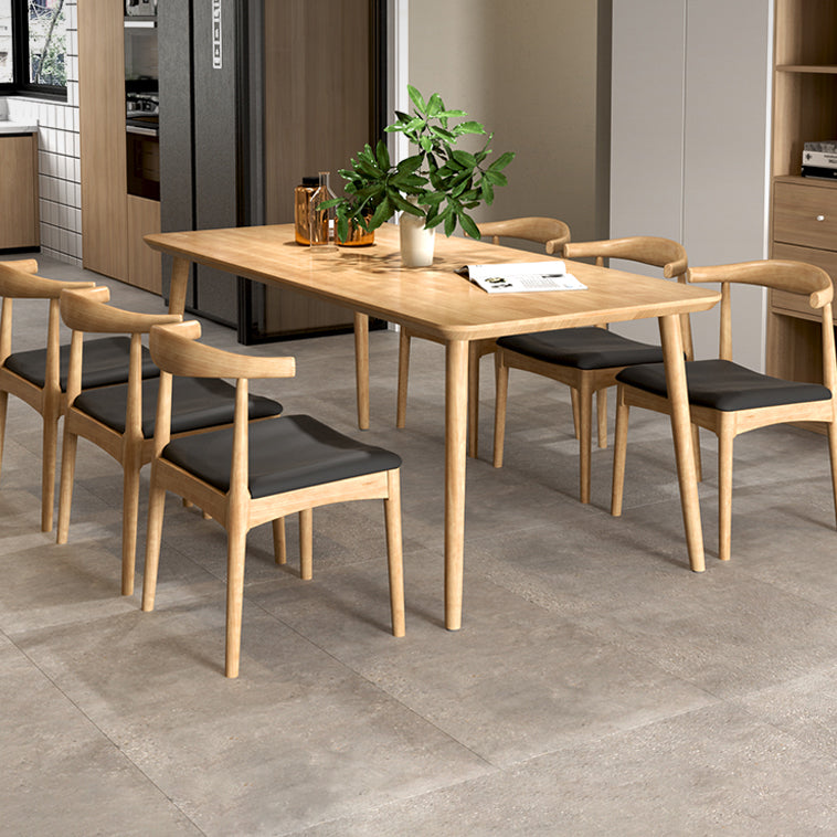 Rectangle 4 Legs Contemporary Dining Table Wood Color Fixed Table of Solid Wood Clearhalo ' dining_table' 'Dining Tables & Seating' 'Dining Tables' 'furn' 'furn_dining_table' 'Furniture' 'furniture_dining_table' 'Kitchen & Dining Furniture' 'kitchen&dining_furn' 'kitchen' 'kitchen_dining_table' 3900822
