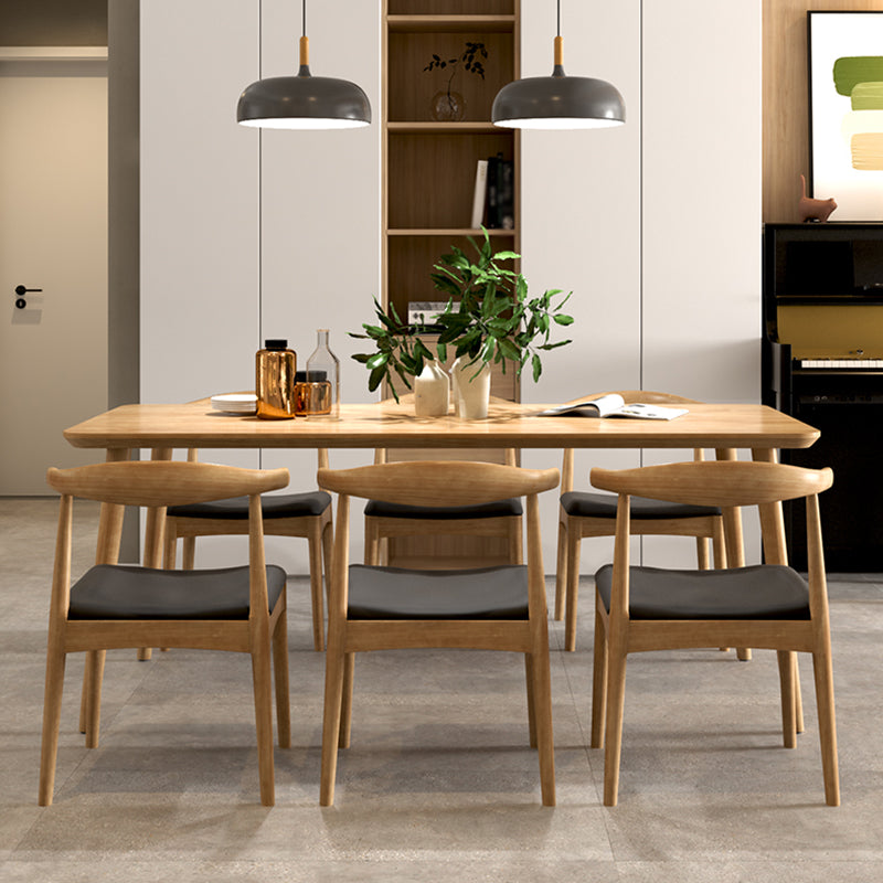 Rectangle 4 Legs Contemporary Dining Table Wood Color Fixed Table of Solid Wood Clearhalo ' dining_table' 'Dining Tables & Seating' 'Dining Tables' 'furn' 'furn_dining_table' 'Furniture' 'furniture_dining_table' 'Kitchen & Dining Furniture' 'kitchen&dining_furn' 'kitchen' 'kitchen_dining_table' 3900825
