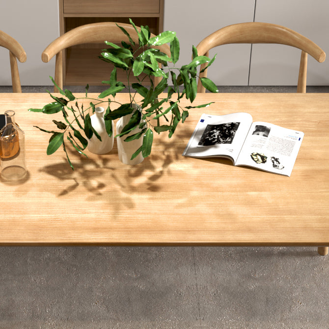 Rectangle 4 Legs Contemporary Dining Table Wood Color Fixed Table of Solid Wood Clearhalo ' dining_table' 'Dining Tables & Seating' 'Dining Tables' 'furn' 'furn_dining_table' 'Furniture' 'furniture_dining_table' 'Kitchen & Dining Furniture' 'kitchen&dining_furn' 'kitchen' 'kitchen_dining_table' 3900827