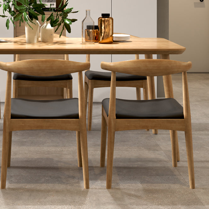 Rectangle 4 Legs Contemporary Dining Table Wood Color Fixed Table of Solid Wood Clearhalo ' dining_table' 'Dining Tables & Seating' 'Dining Tables' 'furn' 'furn_dining_table' 'Furniture' 'furniture_dining_table' 'Kitchen & Dining Furniture' 'kitchen&dining_furn' 'kitchen' 'kitchen_dining_table' 3900829
