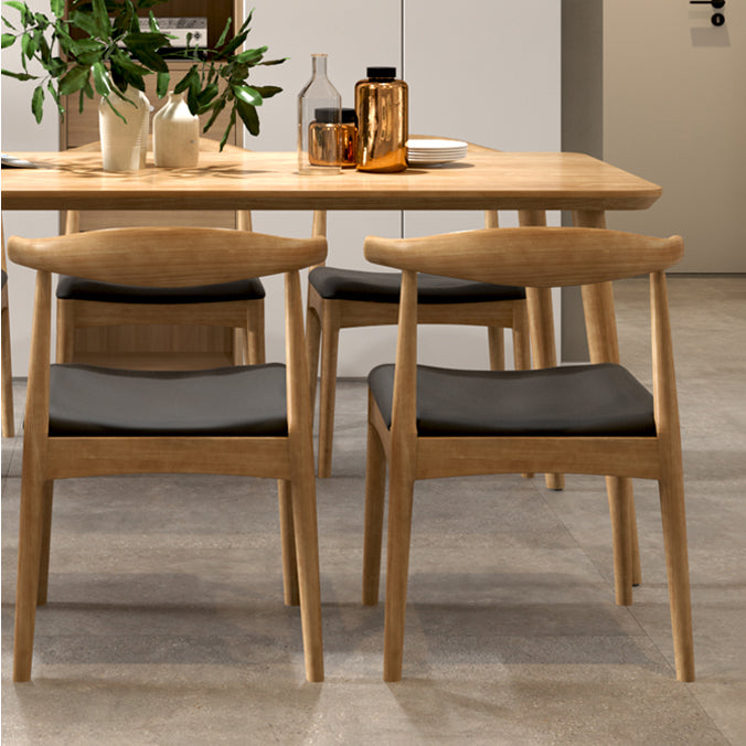 Rectangle 4 Legs Contemporary Dining Table Wood Color Fixed Table of Solid Wood Clearhalo ' dining_table' 'Dining Tables & Seating' 'Dining Tables' 'furn' 'furn_dining_table' 'Furniture' 'furniture_dining_table' 'Kitchen & Dining Furniture' 'kitchen&dining_furn' 'kitchen' 'kitchen_dining_table' 3900832