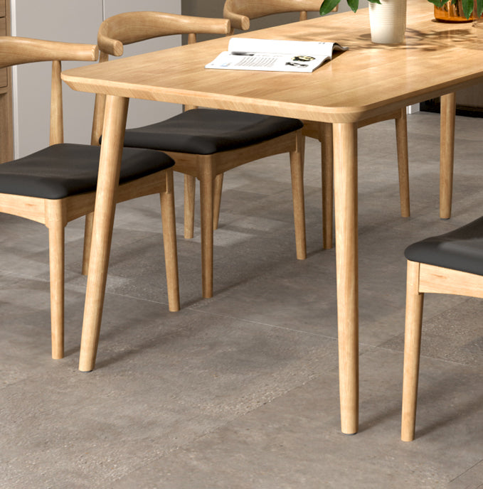 Rectangle 4 Legs Contemporary Dining Table Wood Color Fixed Table of Solid Wood Clearhalo ' dining_table' 'Dining Tables & Seating' 'Dining Tables' 'furn' 'furn_dining_table' 'Furniture' 'furniture_dining_table' 'Kitchen & Dining Furniture' 'kitchen&dining_furn' 'kitchen' 'kitchen_dining_table' 3900833