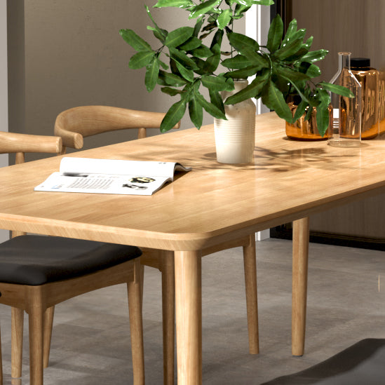 Rectangle 4 Legs Contemporary Dining Table Wood Color Fixed Table of Solid Wood Clearhalo ' dining_table' 'Dining Tables & Seating' 'Dining Tables' 'furn' 'furn_dining_table' 'Furniture' 'furniture_dining_table' 'Kitchen & Dining Furniture' 'kitchen&dining_furn' 'kitchen' 'kitchen_dining_table' 3900834