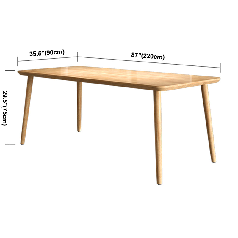 Rectangle 4 Legs Contemporary Dining Table Wood Color Fixed Table of Solid Wood Clearhalo ' dining_table' 'Dining Tables & Seating' 'Dining Tables' 'furn' 'furn_dining_table' 'Furniture' 'furniture_dining_table' 'Kitchen & Dining Furniture' 'kitchen&dining_furn' 'kitchen' 'kitchen_dining_table' 3900838