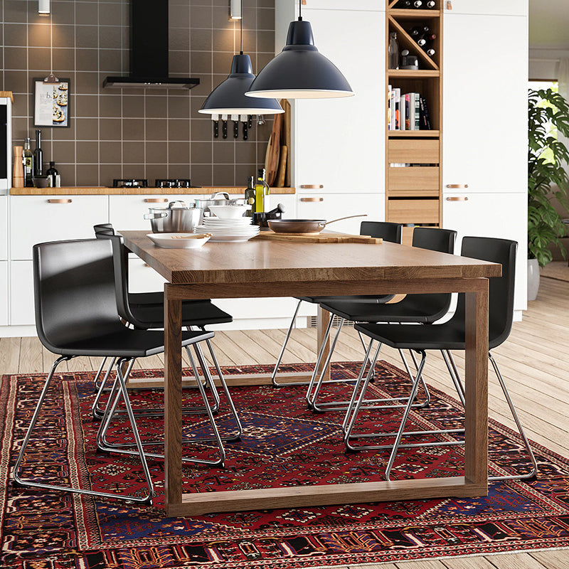 Solid Wood Contemporary Rectangular Dining Table Wood Top Table with Sled Base Clearhalo ' dining_table' 'Dining Tables & Seating' 'Dining Tables' 'furn' 'furn_dining_table' 'Furniture' 'furniture_dining_table' 'Kitchen & Dining Furniture' 'kitchen&dining_furn' 'kitchen' 'kitchen_dining_table' 3900869